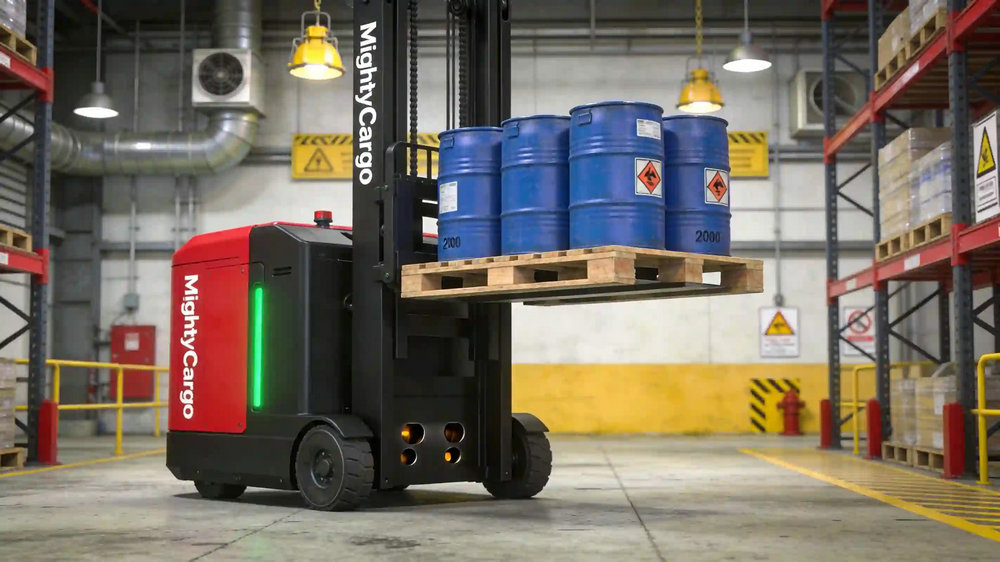 กรณีศึกษาการขนย้ายวัสดุเคมีอันตรายด้วยรถโฟคลิฟต์กันระเบิดและ AGV